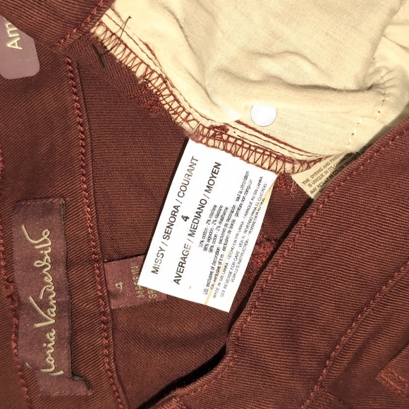 Amanda Gloria Vanderbilt Slimming Jeans Color Plum Wine Size 4 Average - Picture 6 of 6